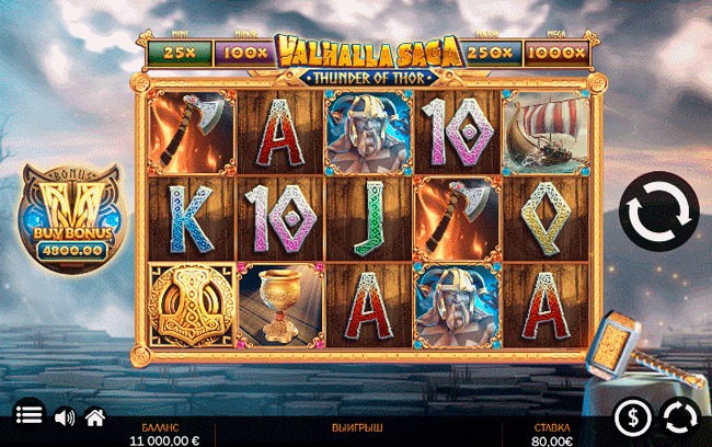Gameplay of Valhalla Saga: Thunder of Thor slot
